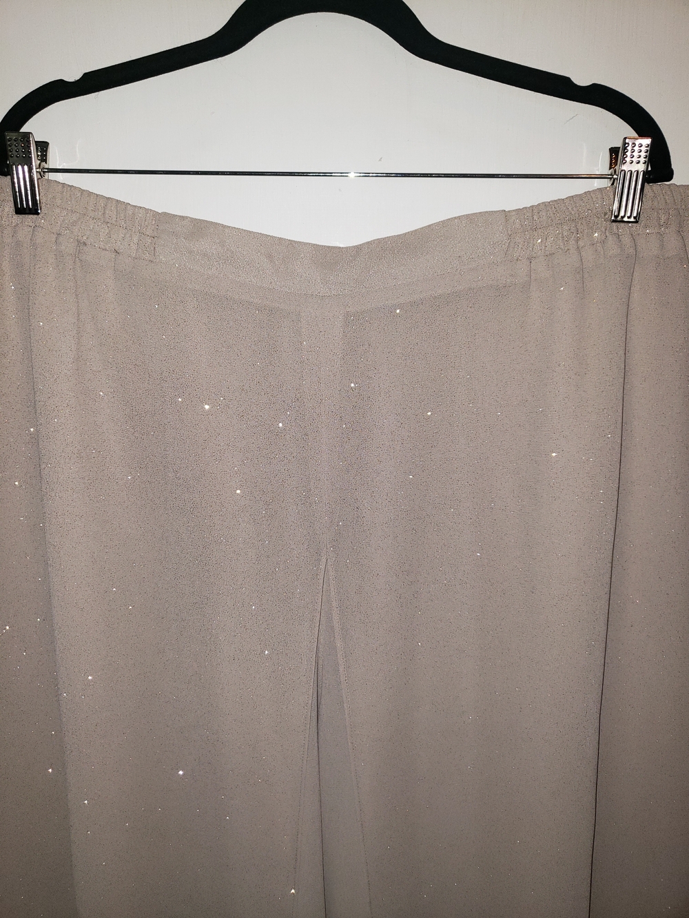 R&M Richards Taupe Sparkle Open-Front Jacket Pant Suit 22W - Picture 6 of 14